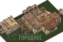 Объемная конструкция сруба. Первый этаж