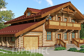 Дом из дерева с гаражом «Европа 27-1». Проектный вид 3