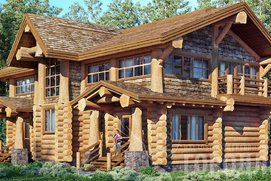 «Вермонт» - авторский проект современного рублено-каркасного дома из алтайского кедра. Вид 5