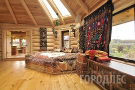 Восьмиугольная зимняя беседка ручной рубки под шатровой крышей. Реализация проекта "005". Фото