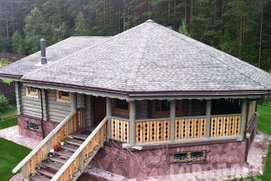 Строительство деревянных бань из рубленного бревна под ключ от ГК "Городлес". Баня в усадьбе "У ручья"